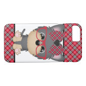 Yorkie HundeNerd-roter karierter Telefon-Kasten Case-Mate iPhone Hülle (Rückseite (Horizontal))