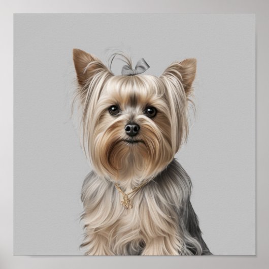 Yorkie Illustration Wall Art for Dog Lover Natural Poster (Vorne)