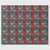 Yorkie in der Elf-Hut-Weihnachtsverpackung Geschenkpapier (Flach)