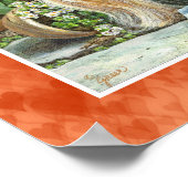 Yorkie in Tulip Garden Canvas Print Poster (Ecke)