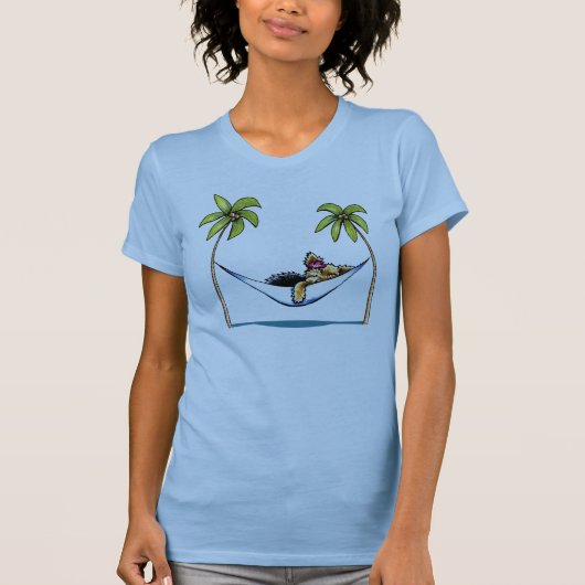 Yorkie Island Princess Off-Leash Art™ T-Shirt (Vorderseite)