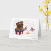 Yorkie Juli 4. Karte (Gelbe Blume)