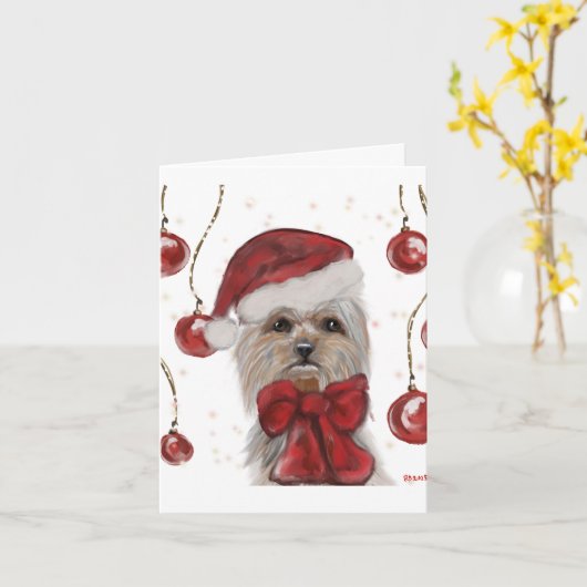 Yorkie Karte (Gelbe Blume)