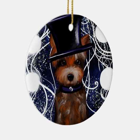 YORKIE KERAMIK ORNAMENT (Rechts)