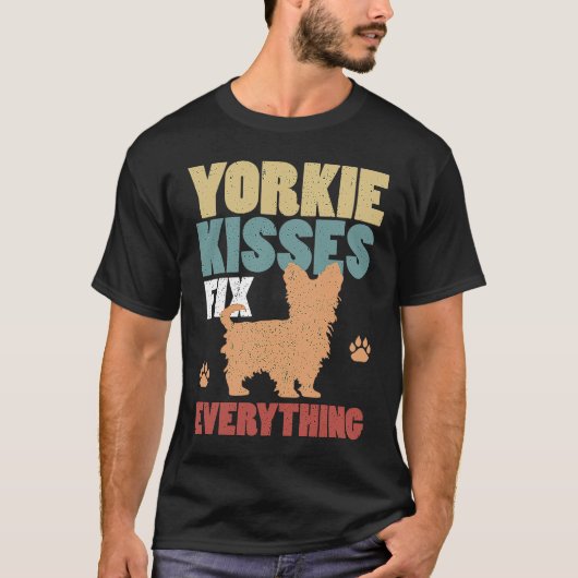 Yorkie Kisses Fix Everything Yorkie for Girl T-Shirt (Vorderseite)