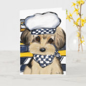 Yorkie Koch Karte (Gelbe Blume)