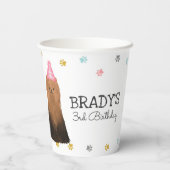 Yorkie Lasse Pawty Dog Birthday Party Paper Cup Pappbecher (Rückseite)