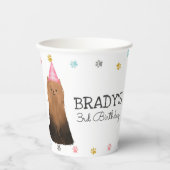 Yorkie Lasse Pawty Dog Birthday Party Paper Cup Pappbecher (Vorderseite)