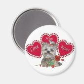 Yorkie Liebe Hug Kisses Magnet (Vorderseite/Rückseite)
