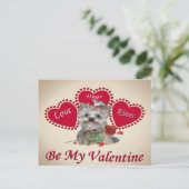 Yorkie Liebe Hugs und Kisses Postkarte (Stehend Vorderseite)