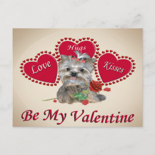 Yorkie Liebe Hugs und Kisses Postkarte