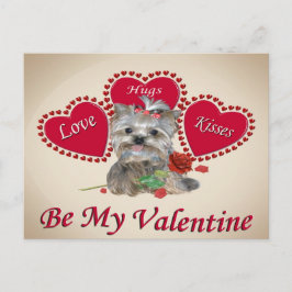 Yorkie Liebe Hugs und Kisses Postkarte