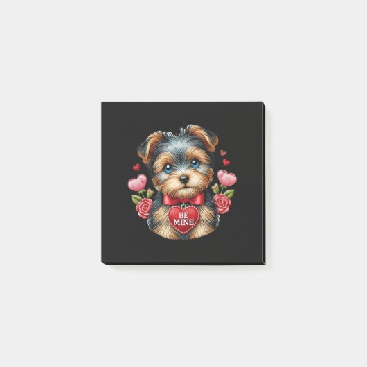 Yorkie Liebe Post-It Notes - Valentinenstationerie Klebezettel (Vorderseite)