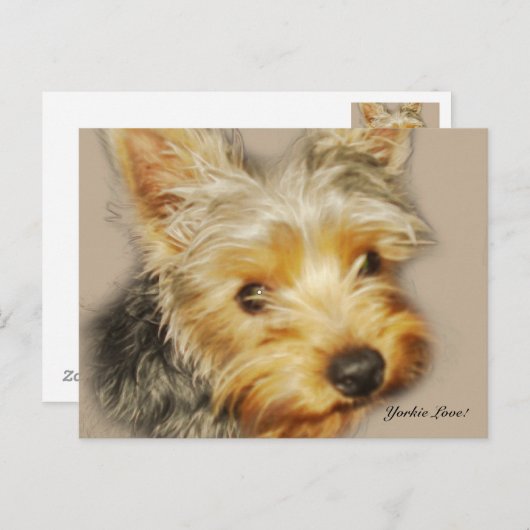 Yorkie Liebe Postcard Postkarte (Vorne/Hinten)