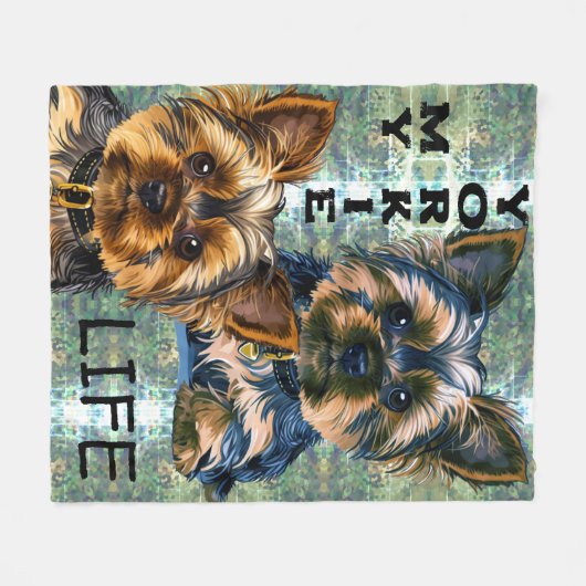 Yorkie Life Fleecedecke (Vorderseite (Horizontal))
