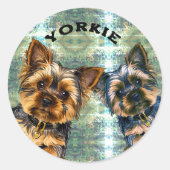 Yorkie Life Runder Aufkleber (Vorderseite)