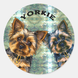 Yorkie Life Runder Aufkleber
