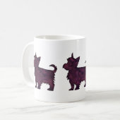 Yorkie Lila Watercolor Silhouette Kaffeetasse (Vorderseite Links)