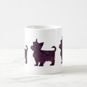 Yorkie Lila Watercolor Silhouette Kaffeetasse (Mittel)