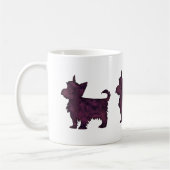 Yorkie Lila Watercolor Silhouette Kaffeetasse (Links)