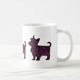 Yorkie Lila Watercolor Silhouette Kaffeetasse