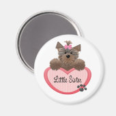 Yorkie Little Sister Magnet (Vorderseite/Rückseite)