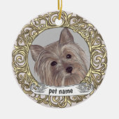 Yorkie Love Memory-Ornament Keramik Ornament (Vorne)