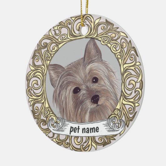 Yorkie Love Memory-Ornament Keramik Ornament (Links)