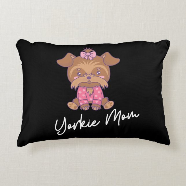 Yorkie Mama 2 Dekokissen (Vorderseite)