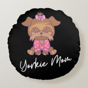 Yorkie Mama 2 Rundes Kissen