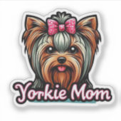 Yorkie Mama Aufkleber (Vorderseite)