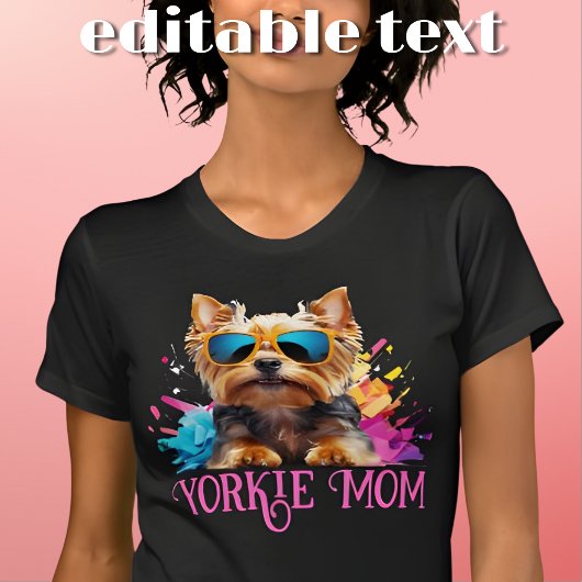 Yorkie Mama Hund Sonnenbrille T-Shirt