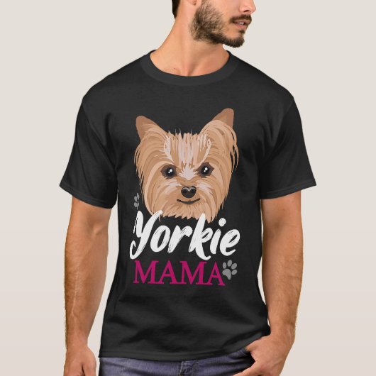 Yorkie Mama Mama Mother Niedlich Yorkshire Terrier T-Shirt (Vorderseite)