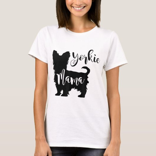Yorkie Mama Profile Yorkshire Terrier Fun Dog Mama T-Shirt (Vorderseite)