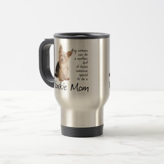 Yorkie Mama-Reise-Tasse Reisebecher (Vorderseite Links)