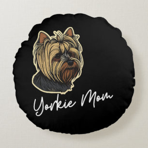 Yorkie Mama Rundes Kissen