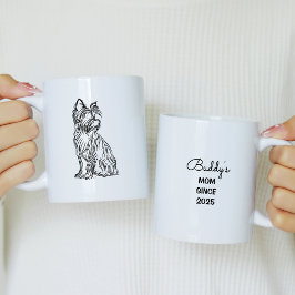 Yorkie Mama seit 20xx w Yorkie Sketch Zweifarbige Tasse