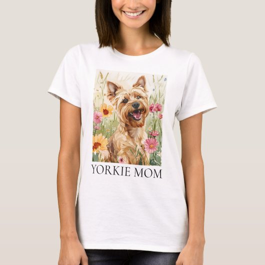 Yorkie Mama Shirt - Watercolor Dog Gift T-Shirt (Vorderseite)