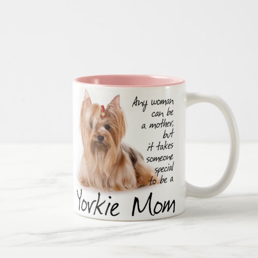 Yorkie Mama-Tasse Zweifarbige Tasse (Rechts)