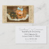 Yorkie Mama und Welpe Visitenkarte (Vorne/Hinten)