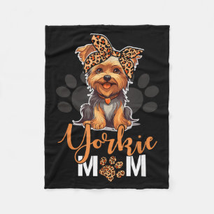 Yorkie-Mama Yorkshire-Leoparden-Hundefreunde Mutte Fleecedecke