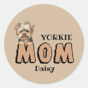 Yorkie Mama Yorkshire Terrier Lover Individuelle N Runder Aufkleber