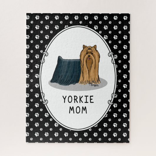 Yorkie Mama (Yorkshire Terrier Mama) Niedlich Puzzle (Vertikal)