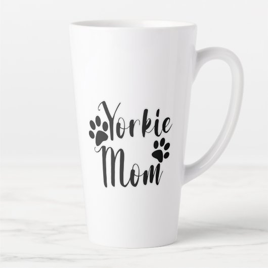 Yorkie Mama Yorkshire Terrier Pawprints Graphics Milchtasse (Rechts)