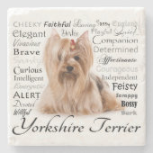 Yorkie MarmorUntersetzer Steinuntersetzer (Vorderseite)