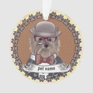 Yorkie mit Brille Ornament