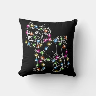 Yorkie mit Christmas Light Yorkie Owner Niedliche  Kissen