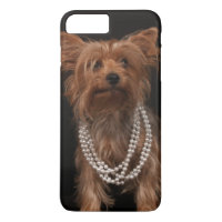 Yorkie mit Perlen