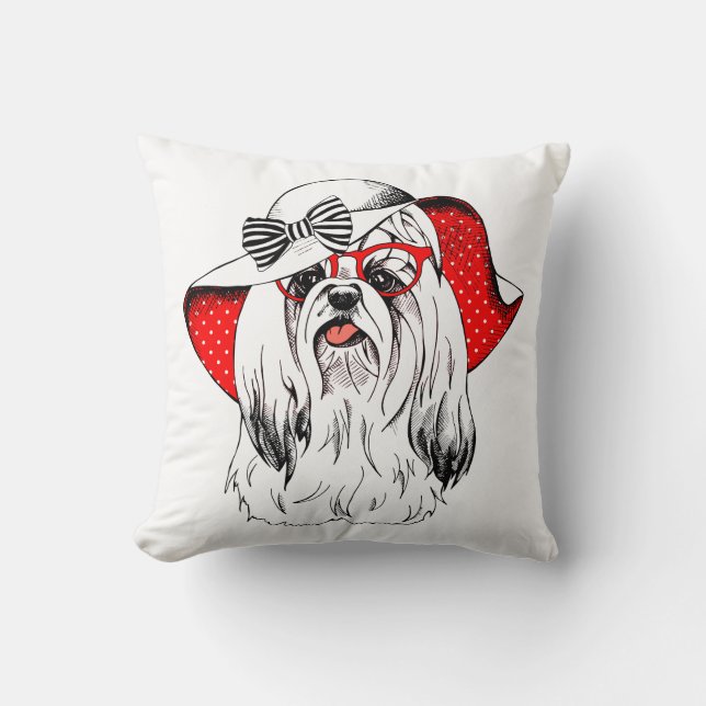 Yorkie Mode-Trieb Kissen (Vorderseite)