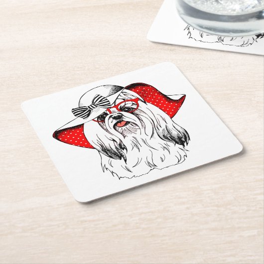 Yorkie Mode-Trieb Rechteckiger Pappuntersetzer (angewinkelt)